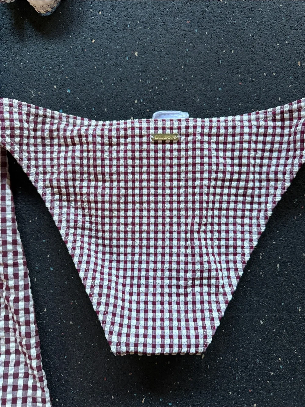 Billabong Brown Gingham Bikini Set with Matching Cover-Up